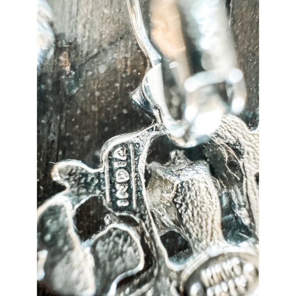 Signed Kirks Folly Rhodium Plated Clear Crystal Victorian Revival Drop Earrings - Picture 6 of 6